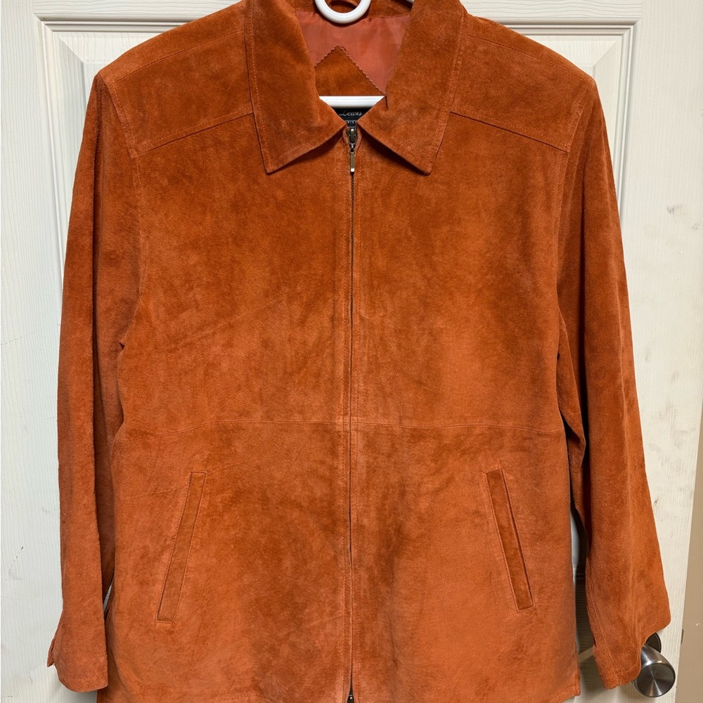 Women’s Suede Leather Jacket - Rust Orange